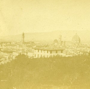 San Miniato View Firenze Florence Italy Old Stereo Photo 1855