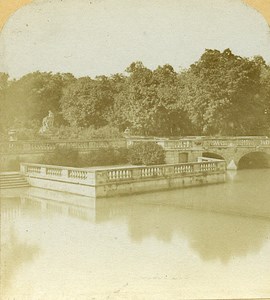 Basin Fountain Nimes France Old Stereo Photo 1860