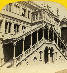 Stairs Bern Switzerland Old Stereoview Photo Braun 1865