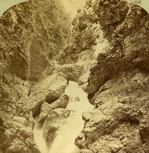 Gorges du Trient Martigny Switzerland Old Stereoview Photo England 1865