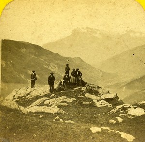 The Mont Joli Switzerland Old Stereoview Photo 1865