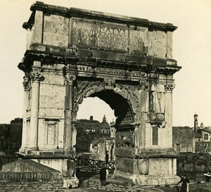 Roma Triumph Arch Titus Italy Old Stereoview Photo 1900