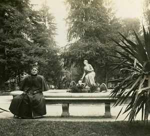 Roma Moses Fountain Italy Old Stereoview Photo 1900