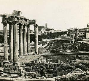 Roma Foro Romano Italy Old Stereoview Photo 1900