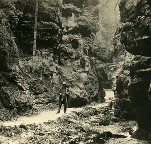 The Door of Uttenwalder Grund Germany Old Stereoview Photo 1900