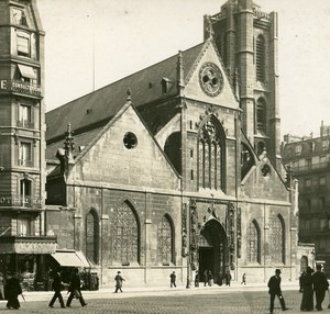 France Paris St Nicolas des Champs Church Old Stereoview Photo 1900