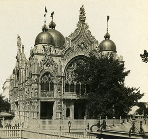 Italy Palace Paris World Fair France Old Stereo Photo 1900