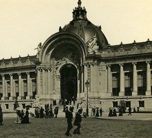 Petit Palais Door Paris World Fair France Old Stereo Photo 1900