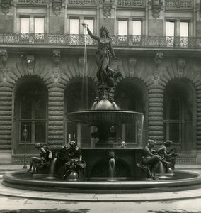 Germany Hamburg City Hall Fountain Old NPG Stereoview Photo 1900