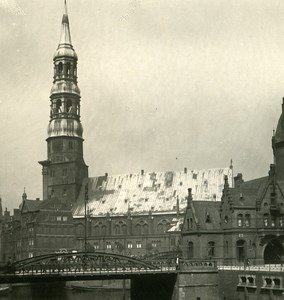 Germany Hamburg Katerinen Church Old NPG Stereoview Photo 1900