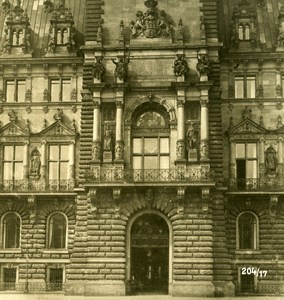 Germany Hamburg City Hall Old NPG Stereoview Photo 1900