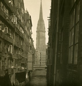 Germany Hamburg Nicolai Church Old NPG Stereoview Photo 1900