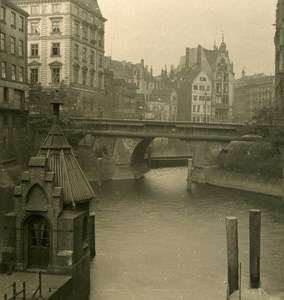 Germany Hamburg Schleusen Bridge Old NPG Stereoview Photo 1900