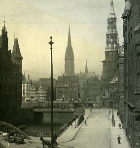 Germany Hamburg Free Harbour Old NPG Stereoview Photo 1900