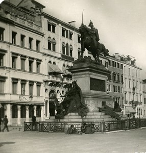 Italy Venice Victor Emmanuel Statue Old Stereoview Photo NPG 1900