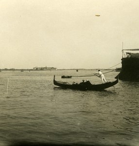 Italy Venice Canal Grande Gondola Old Stereoview Photo NPG 1900