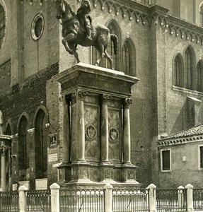 Italy Venice Place Colleoni Statue Old Stereoview Photo NPG 1900