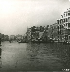 Italy Venice Canale Grande Palace Old Stereoview Photo NPG 1900