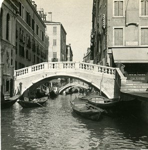 Italy Venice Rio Canonico Old Stereoview Photo NPG 1900