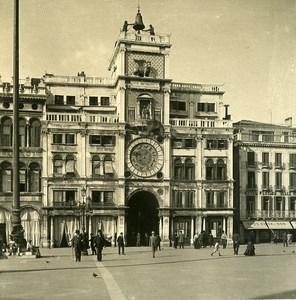 Italy Venice Clock Tower Old Stereoview Photo NPG 1900