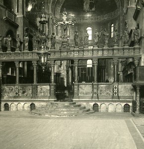 Italy Venice San Marco Interior Jube Old Stereoview Photo NPG 1900