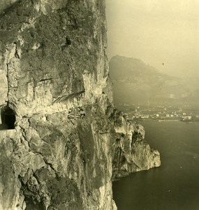 Italy Lake Garda Ponalestrasse Riva Old Stereoview Photo Photobrom 1900