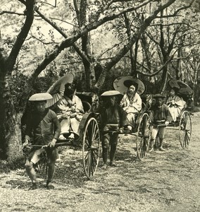 Japan Geishas on Rickshaw Old Stereoview Photo NPG 1900