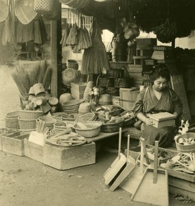 Japan Wicker Storage Old Stereoview Photo NPG 1900