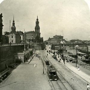 Germany Dresden Landungplatz old Stereoview Photo NPG 1900