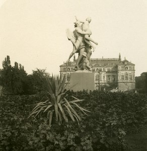 Germany Dresden Castle Garden old Stereoview Photo NPG 1900