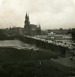Germany Dresden Panorama old Stereoview Photo NPG 1900