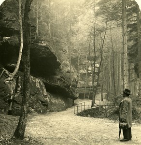 Germany Sächsische Schweiz Wehlener Grund old Stereoview Photo NPG 1900