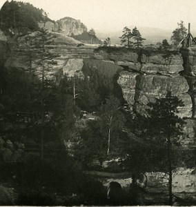 Germany Sächsische Schweiz Prebischtor old Stereoview Photo NPG 1900