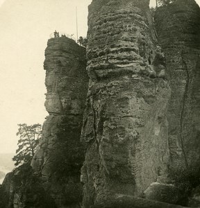 Germany Sächsische Schweiz Bastei old Stereoview Photo NPG 1900