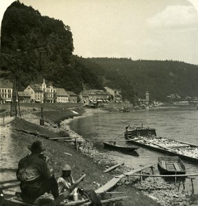 Germany Sächsische Schweiz Bodenbach old Stereoview Photo NPG 1900