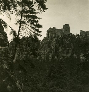 Germany Sächsische Schweiz Kurort Rathen Lokomotive Stereoview Photo NPG 1900