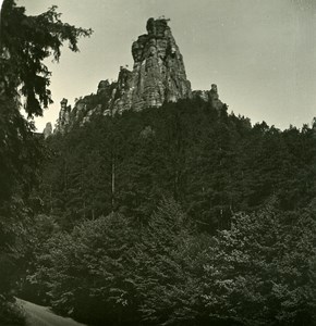 Germany Sächsische Schweiz Gansfelsen old Stereoview Photo NPG 1900