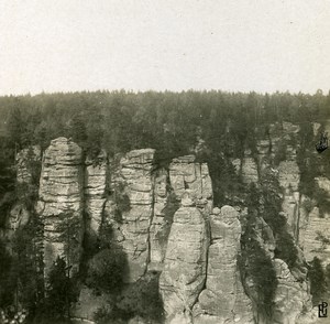 Germany Sächsische Schweiz Bastei old Stereoview Photo 1900