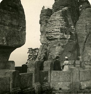 Germany Sächsische Schweiz Bastei Bridge old Stereoview Photo NPG 1900