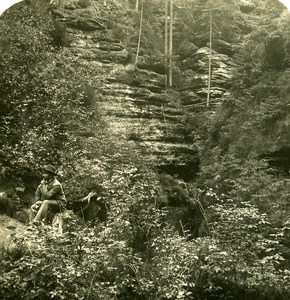 Germany Sächsische Schweiz Schwedenlöchern old Stereoview Photo NPG 1900