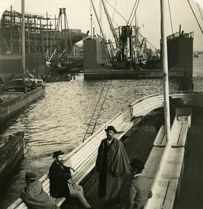 Stettin Shipyard Steamer SS Kaiser Wilhelm II old Stereoview Photo NPG 1900