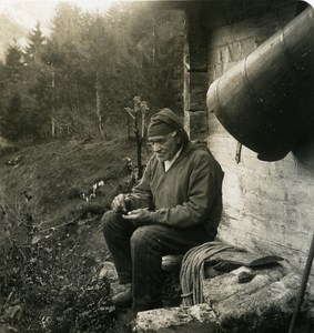 Switzerland Bern Peasant old Stereoview Photo Wehrli 1900