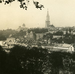 Switzerland Bern Panorama old Stereoview Photo NPG 1900