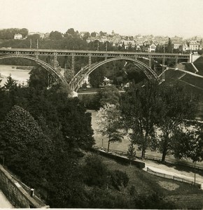 Switzerland Bern Kirchenfeld Bridge old Stereoview Photo NPG 1900