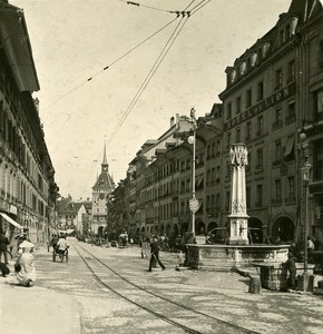 Switzerland Bern Spitalgasse old Stereoview Photo NPG 1900