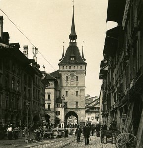 Switzerland Bern Käfigturm old Stereoview Photo NPG 1900