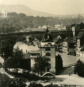 Switzerland Bern Nydeck Bridge old Stereoview Photo NPG 1900