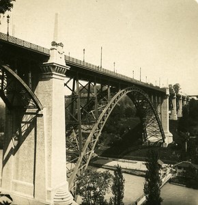 Switzerland Bern Kornhaus Bridge Panorama old Stereoview Photo NPG 1900