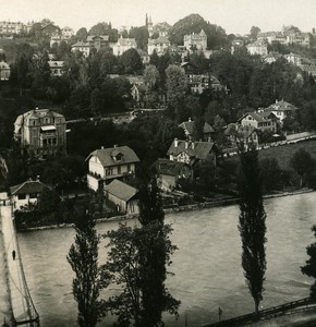 Switzerland Bern view of Altenberg old Stereoview Photo NPG 1900