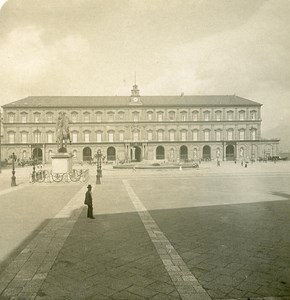 Italy Naples Palazzo Reale old Stereoview Photo NPG 1900